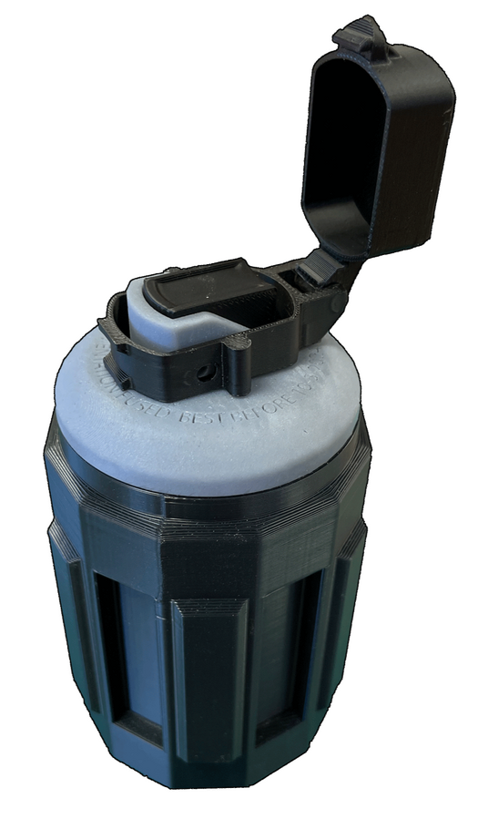 Initial 3D printed grenade build (untextured & unpainted)