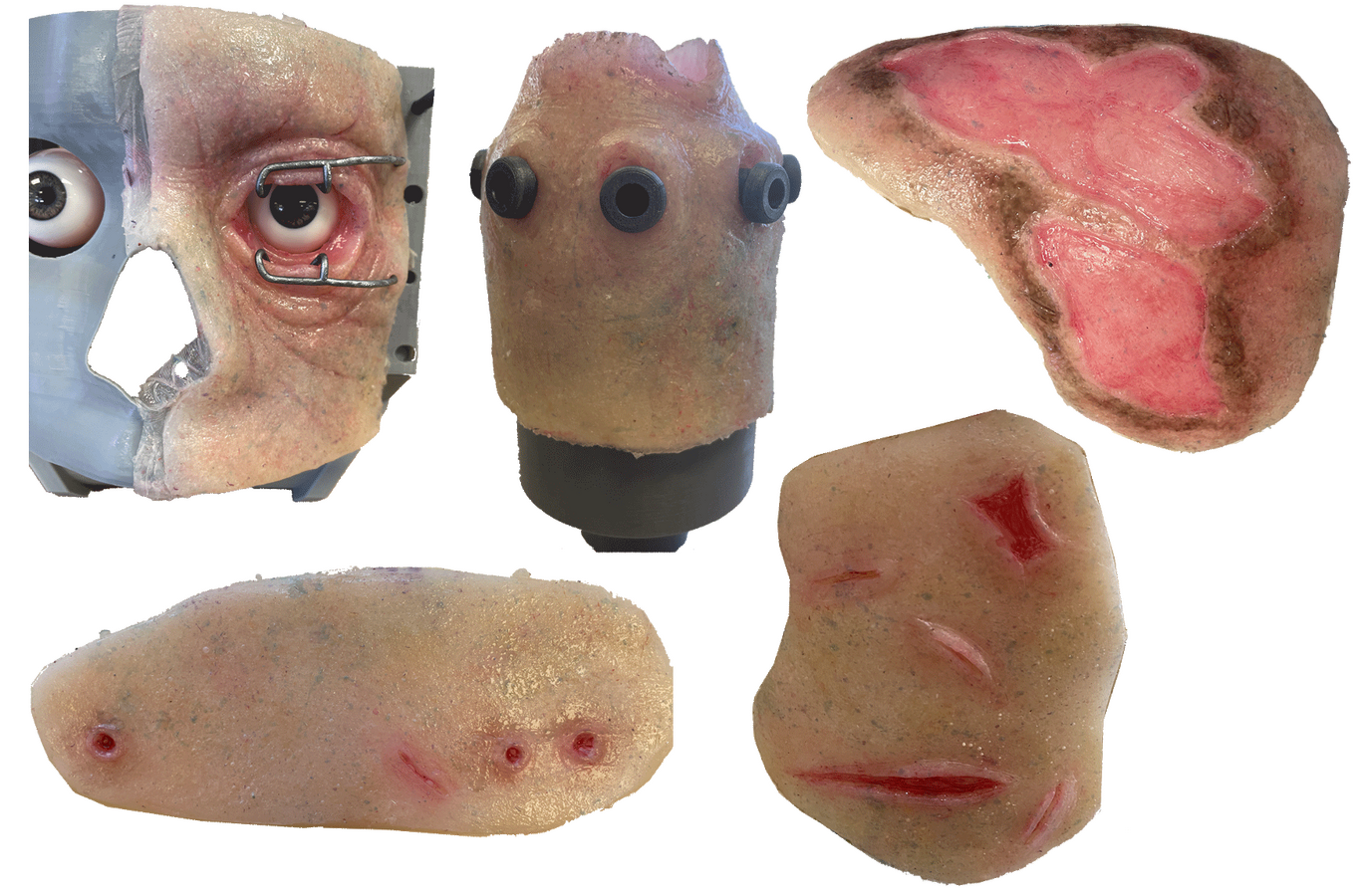 Silicone skin pieces