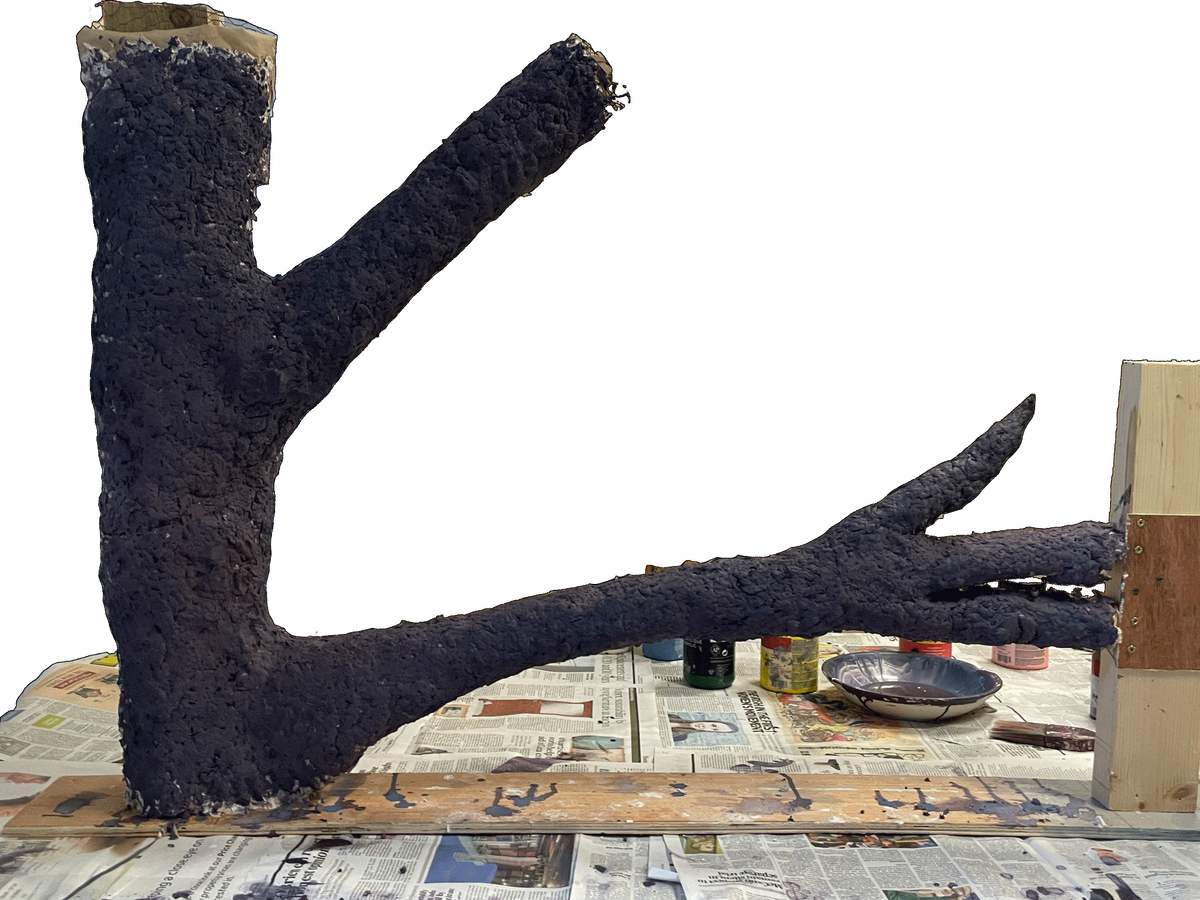 Base paint layer on paper pulp with diluted acrylic paint