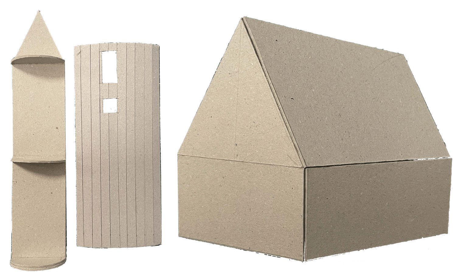 Initial construction from card pieces