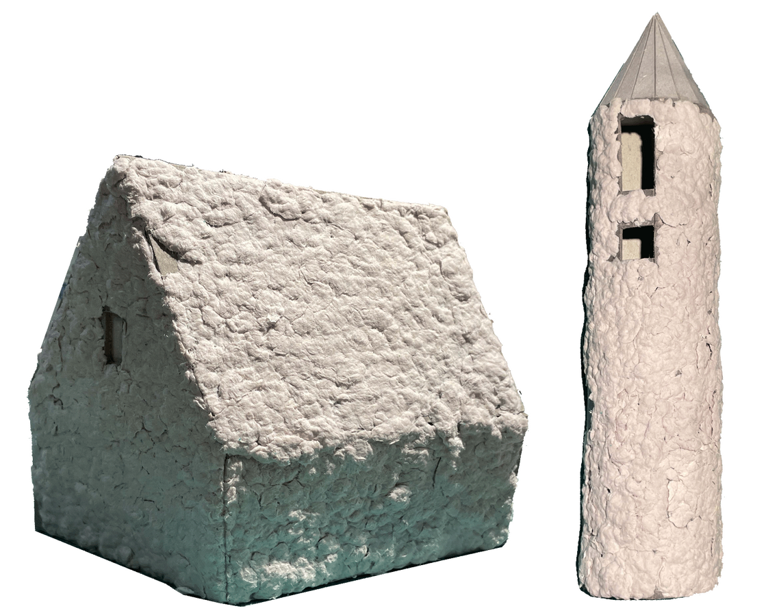 Stone texturing achieved through application of paper pulp