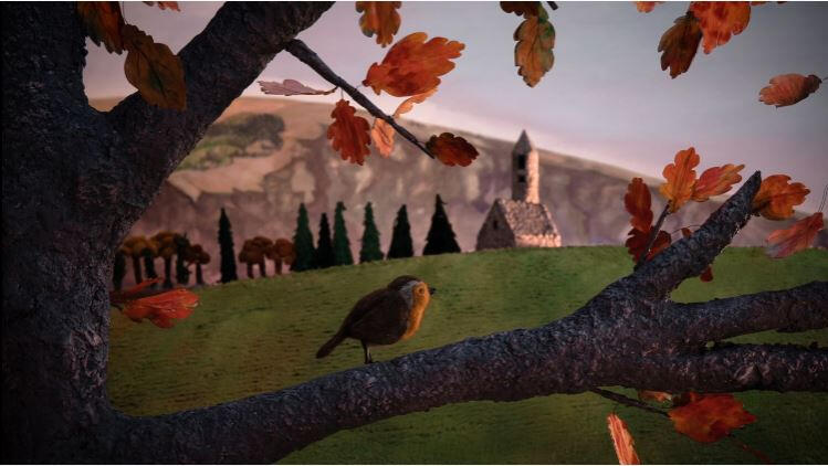Still from final film shot with set elements installed