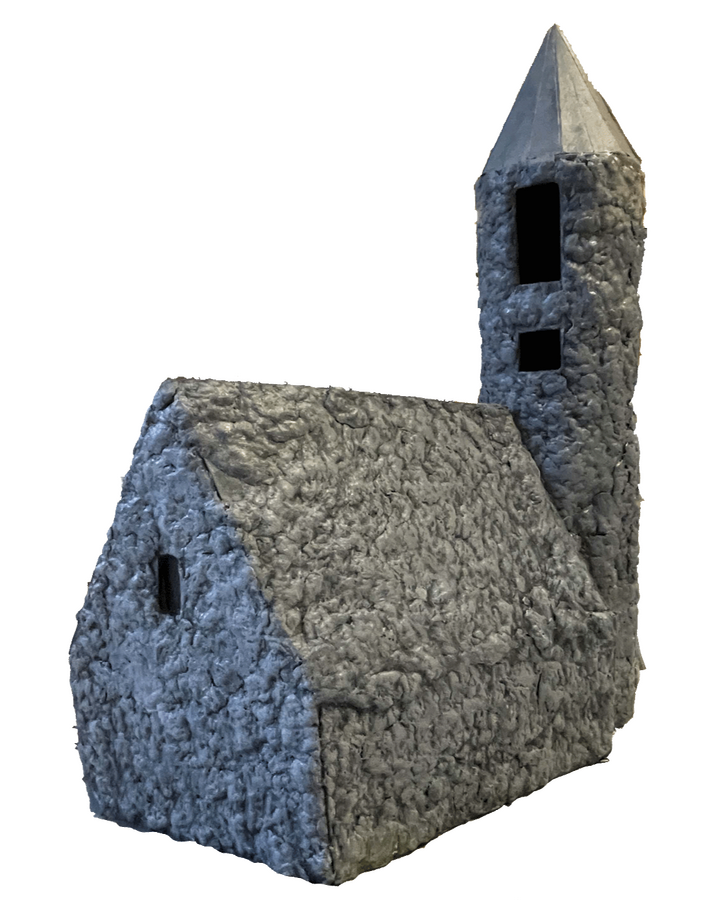 Monastery pieces painted, dry brushed and glued together - ready for use on stop-motion set